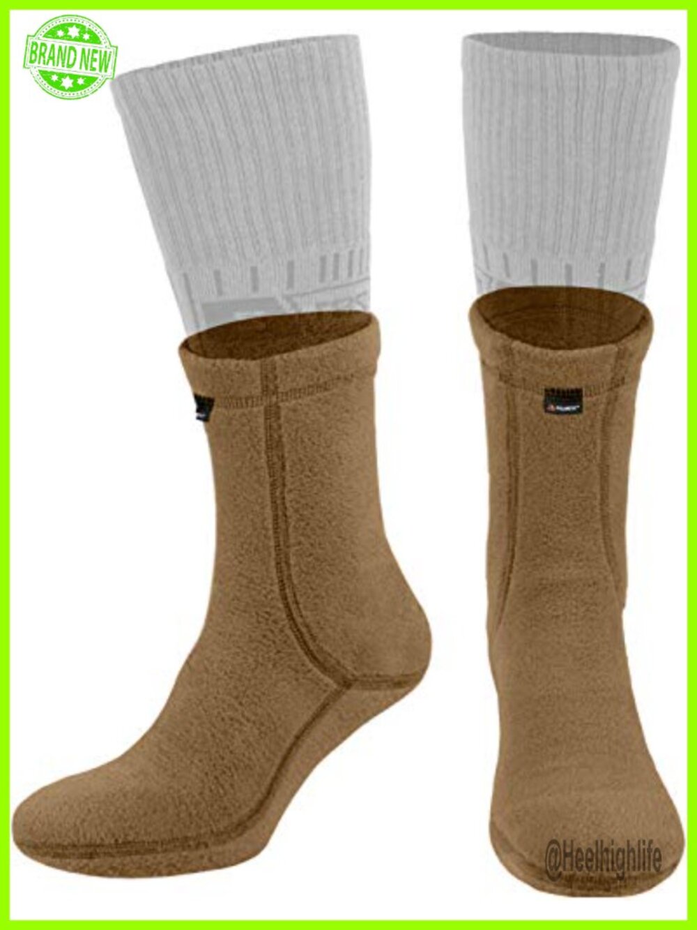 281Z Polartec Fleece Liner Socks Hiking 6 Inch Crew Warm Winter Boot Socks